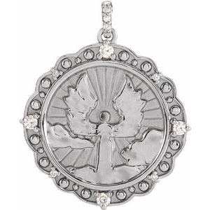 Ladies Natural Diamond Guardian Angel Pendant (Si2-Si3, G-H) — Platinum