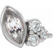 Ladies Natural White Sapphire Natural Diamond Left Earring — Sterling Silver