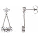 Ladies Natural Diamond Geometric Cluster Earrings — Platinum