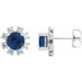 Ladies Natural Blue Sapphire Natural Diamond Earrings — Sterling Silver