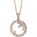 Ladies Natural Diamond Scattered Circle Necklace (I1, G-H) — 14K Rose Gold