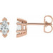 Ladies Natural Diamond Earrings — 14K Rose Gold