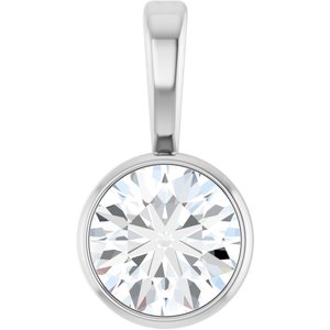 Ladies Natural Diamond Bezel-Set Solitaire Pendant (I1, G-H) — Platinum
