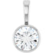 Ladies Natural Diamond Bezel-Set Solitaire Pendant (I1, G-H) — Platinum