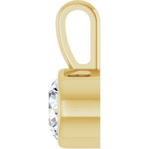 Lab-Grown Diamond Bezel-Set Solitaire Pendant