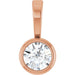 Ladies Natural Diamond Bezel-Set Solitaire Pendant (I1, G-H) — 14K Rose Gold