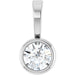 Ladies Natural Diamond Bezel-Set Solitaire Pendant (Si2-Si3, G-H) — Platinum