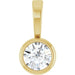 Ladies Natural Diamond Bezel-Set Solitaire Pendant (I1, G-H) — 14K Yellow Gold