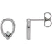 Ladies Natural Diamond Geometric Earrings — 14K White Gold