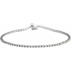 Ladies Natural Diamond Line 7 1/ Bracelet (I1, G-H) — 14K White Gold
