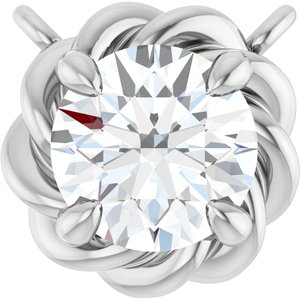 Ladies Natural Diamond Necklace Center (I1, G-H) — 14K White Gold