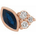 Ladies Natural Blue Sapphire Natural Diamond Left Earring — 14K Rose Gold