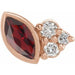 Ladies Natural Mozambique Garnet Natural Diamond Left Earring — 14K Rose Gold