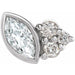 Ladies Natural Diamond Left Earring — 14K White Gold