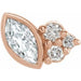 Ladies Natural Diamond Left Earring — 14K Rose Gold