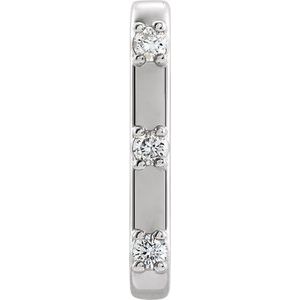 Ladies Natural Diamond Single Cuff Earring — Sterling Silver