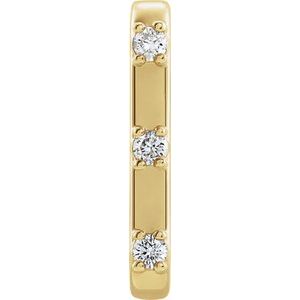 Ladies Natural Diamond Single Cuff Earring — 14K Yellow Gold