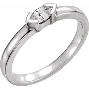 Ladies Natural Diamond Family Stackable Ring (I1, G-H) — Sterling Silver