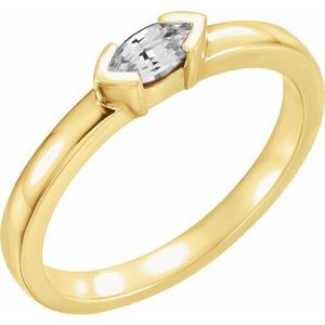 Ladies Natural Diamond Family Stackable Ring (I1, G-H) — 14K Yellow Gold