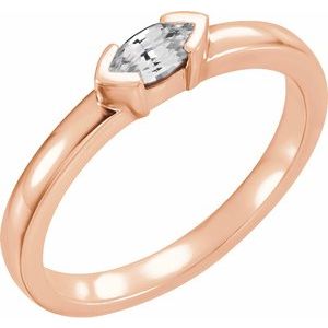 Ladies Natural Diamond Family Stackable Ring (I1, G-H) — 14K Rose Gold