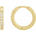 Ladies Natural Diamond Hinged 12.5 mm Hoop Earrings (I1, G-H) — 14K Yellow Gold
