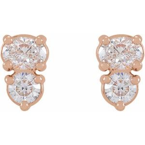 Lab-Grown Diamond Two-Stone Earrings - Style 87472