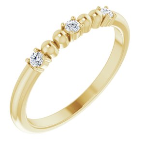 Ladies Natural Diamond Bead Ring (I1, G-H) — 14K Yellow Gold