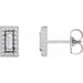 Ladies Natural Diamond Halo-Style Earrings — 14K White Gold