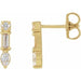 Ladies Natural Diamond Multi-Shape Bar Earrings — 14K Yellow Gold