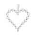 LADIES HEART PENDANT WITH CHAIN 0.50CT ROUND DIAMOND 10K WHITE GOLD