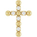 Ladies Natural Diamond Beaded Cross Pendant (I1, G-H) — 14K Yellow Gold