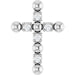Ladies Natural Diamond Beaded Cross Pendant (I1, G-H) — Sterling Silver