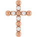 Ladies Natural Diamond Beaded Cross Pendant (I1, G-H) — 14K Rose Gold