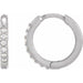 Ladies Natural Diamond Hinged 12.5 mm Hoop Earrings (I1, G-H) — 14K White Gold