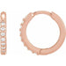 Ladies Natural Diamond Hinged 12.5 mm Hoop Earrings (I1, G-H) — 14K Rose Gold