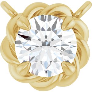 Ladies Natural Diamond Claw-Prong Rope Necklace Center (I1, G-H) — 14K Yellow Gold