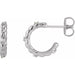 Ladies Natural Diamond Rope Huggies — Sterling Silver