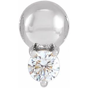 Ladies Natural Diamond Bead Pendant (Si2-Si3, G-H) — Platinum