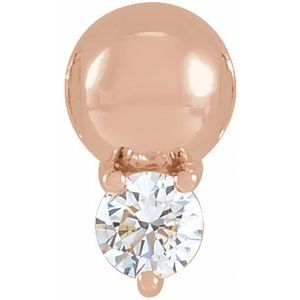 Ladies Natural Diamond Bead Pendant (I1, G-H) — 14K Rose Gold