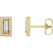 Ladies Natural Diamond Halo-Style Earrings — 14K Yellow Gold