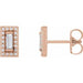 Ladies Natural Diamond Halo-Style Earrings — 14K Rose Gold