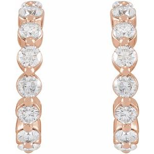 Lab-Grown Diamond Accented Hoop Earrings - Style 86886
