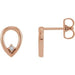 Ladies Natural Diamond Geometric Earrings — 14K Rose Gold