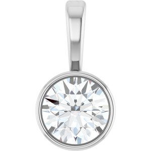 Lab-Grown Diamond Bezel-Set Solitaire Pendant