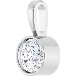 Lab-Grown Diamond Bezel-Set Solitaire Pendant