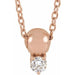 Ladies Natural Diamond Bead Necklace (I1, G-H) — 14K Rose Gold