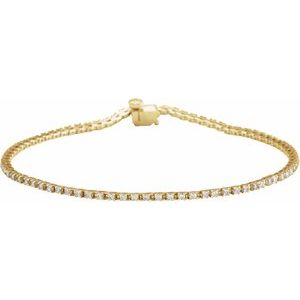 Ladies Natural Diamond Line 7 1/ Bracelet (I1, G-H) — 14K Yellow Gold