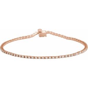 Ladies Natural Diamond Line 7 1/ Bracelet (I1, G-H) — 14K Rose Gold
