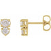 Ladies Natural Diamond Two-Stone Earrings — 14K Yellow Gold