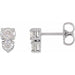 Ladies Natural Diamond Two-Stone Earrings — Platinum
